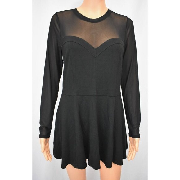 torrid Dresses & Skirts - Torrid Black Skater Dress Size 0 (12) Sheer Mesh Sweetheart Illusion Whimsy Goth